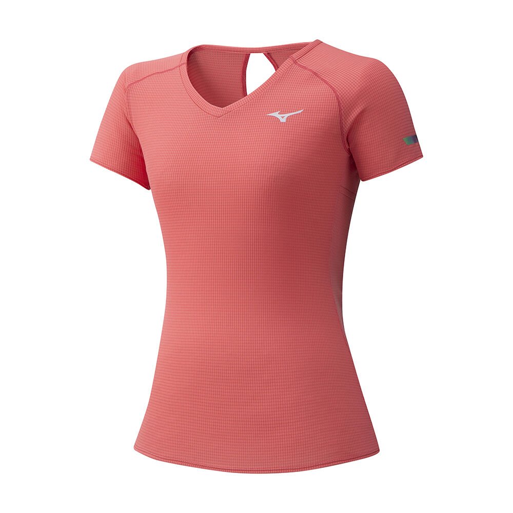 Camiseta Mizuno Running DryAeroflow - Mulher - Coral - GBHZN8927